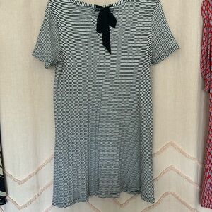 Loft black and white striped dress